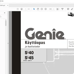 Genie Lift S-40 S-45 Käyttöopas 1000056 - PDF DOWNLOAD