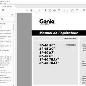 Genie S-40 S-45 XC HF TRAX Manuel de l'Operateur PDF