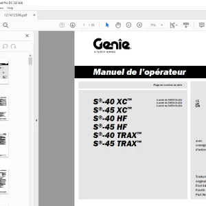 Genie Lift S-40 XC S-45 XC S-40 HF S-45 HF S-40 TRAX S-45 TRAX Manuel de l’opérateur