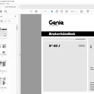 Genie Lift SX-135 XC Brukerhåndbok 1301106 - PDF DOWNLOAD( Norwegian)