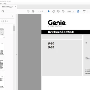 Genie Lift S-60 S-65 Brukerhåndbok 114306 - PDF DOWNLOAD