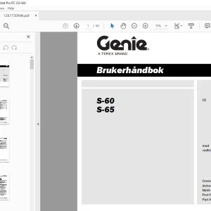 Genie Lift S-60 S-65 Brukerhåndbok 1261730 - PDF DOWNLOAD