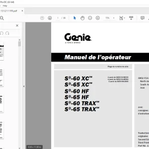 Genie Lift S-60 XC S-65 XC S-60 HF S-60 HF S-60 TRAX S-65 TRAX Manuel de l’opérateur