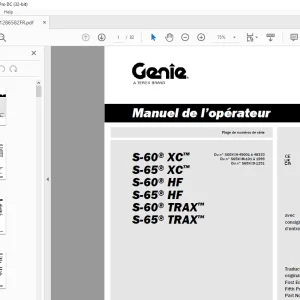 Genie Lift S-60 XC S-65 XC S-60 HF S-65 HF S-60 TRAX S-65 TRAX Manuel de l'Operateur PDF