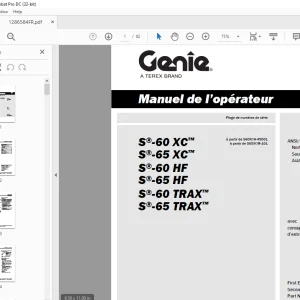Genie S-60 S-65 XC HF TRAX Manuel de l'Operateur PDF