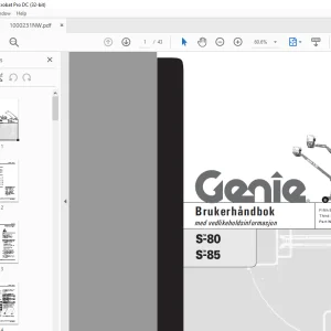 Genie Lift S-80 S-85 Brukerhåndbok 1000231 - PDF DOWNLOAD