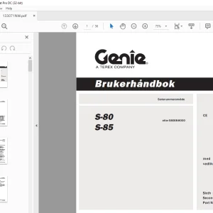 Genie Lift S-80 S-85 Brukerhåndbok 133071 - PDF DOWNLOAD