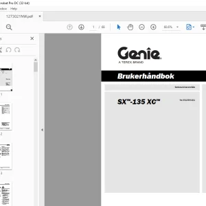 Genie Lift SX™-135 XC Brukerhåndbok 1273021 PDF