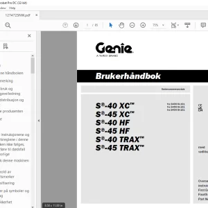 Genie Lift S®-40 XC S-45 XC S-40 HF S-45 HF S-40 TRAX S-45 TRAX Brukerhåndbok