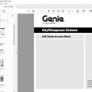Genie Lift Tools Access Deck Käyttöoppaan lisäosa 1292178 PDF