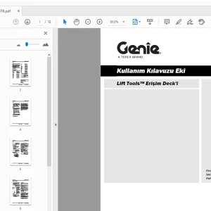 Genie Lift Tools Erişim Deck'i Kullanım Kılavuzu Eki 1292178TR - PDF DOWNLOAD