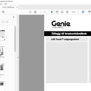 Genie Lift Tools adgangsdekk Tillegg til brukerhåndbok 1292178 - PDF DOWNLOAD