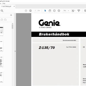 Genie Lift Z-135/70 Brukerhåndbok 114475 - PDF DOWNLOAD