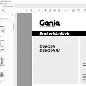 Genie Lift Z-30/20N Z-30/20NRJ Brukerhåndbok 1258813 - PDF DOWNLOAD