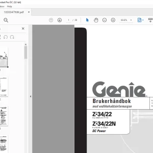 Genie Lift Z-34/22 Z-34/22N DC Power Brukerhåndbok 1000047 PDF