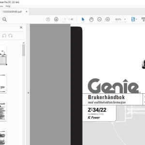 Genie Lift Z-34/33 IC Power Brukerhåndbok 1000048 - PDF DOWNLOAD
