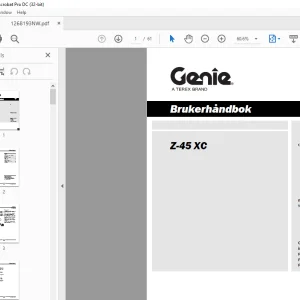 Genie Lift Z-45 XC Brukerhåndbok 1268193 - PDF DOWNLOAD