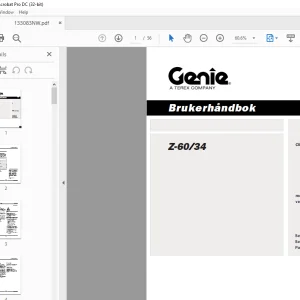 Download Genie Z-60/34 Operator Manual 133083NW (Norwegian) PDF