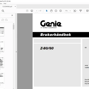 Genie Lift Z-80/60 Brukerhandbok 133094 - PDF DOWNLOAD