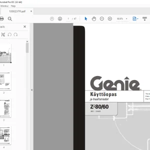 Genie Lift Z-80/60 Kayttoopas  - PFD DOWNLOAD (Finnish)