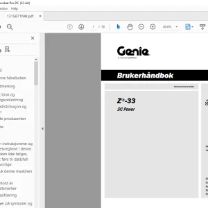 Genie Lift Z®-33 DC Power Brukerhåndbok - PDF DOWNLOAD