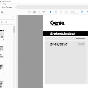 Genie Lift Z®-34/22 IC Brukerhandbok 1297940 -  PDF DOWNLOAD