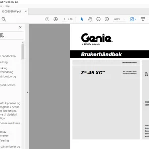 Genie Lift Z®-45 XC™ Brukerhåndbok 1305353 - PDF DOWNLOAD