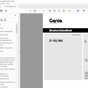 Genie Lift Z®-51/30J Brukerhåndbok 1316198 - PDF DOWNLOAD (Norwegian)