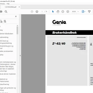 Genie Lift Z®-62/40 Brukerhåndbok 1257653 - PDF DOWNLOAD