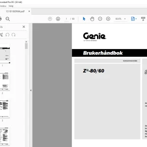 Genie Lift Z®-8060 Brukerhåndbok 1318180 - PDF DOWNLOAD  (Norwegian)