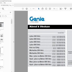Genie Lžíce 500 litrů Lžíce 800 litrů Návod k obsluze - PDF DOWNLOAD