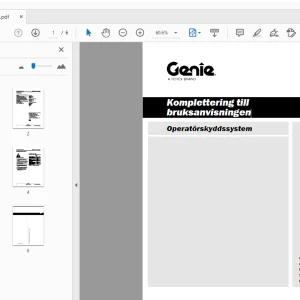 Genie Operatörskyddssystem Komplettering till bruksanvisningen 219159SW - PDF