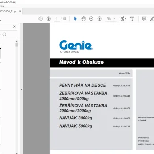 Genie PEVNÝ HÁK NA DESCE ŽEBŘÍKOVÁ NÁSTAVBA 4000mm/900kg Návod k Obsluze
