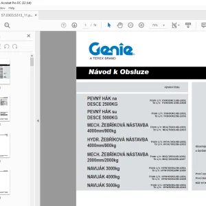 Genie PEVNÝ HÁK na DESCE 2500KG PEVNÝ HÁK su DESCE 5000KG Návod k obsluze PDF