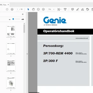Genie Personkorg 3P/700-REM 4400 2P/300 F Operatörshandbok - PDF
