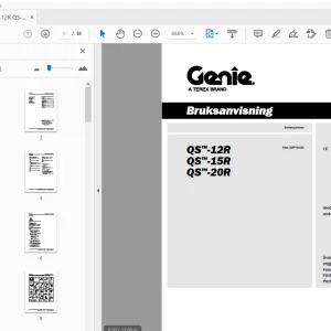 Genie QS-12R QS-15R QS-20R Bruksanvisning 1297731SW - PDF