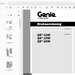 Genie QS-12W QS-15W QS-20W Bruksanvisning 1297734SW - PDF DOWNLOAD
