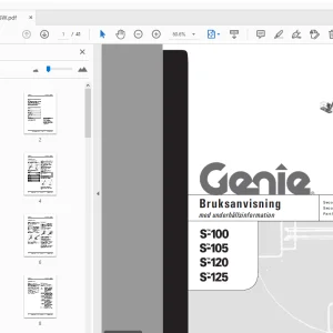 Genie S-100 S-105 S-120 S-125 Bruksanvisning med underhållsinformation - PDF