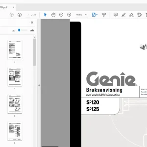 Genie S-120 S-125 Bruksanvisning med underhållsinformation 62756SW - PDF