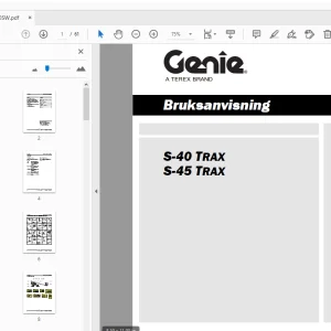 Genie S-40 TRAX S-45 TRAX Bruksanvisning 1259840SW - PDF