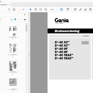 Genie S-40 XC S-45 XC S-40 HF S-45 HF S-40 TRAX S-45 TRAX Bruksanvisning - PDF