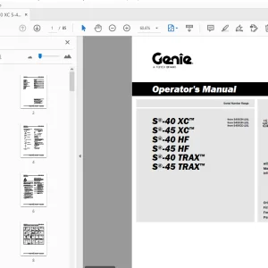 Genie S-40 XC S-45 XC S-40 HF S-45 HF S-40 TRAX S-45 TRAX Operator's Manual 1274725 - PDF