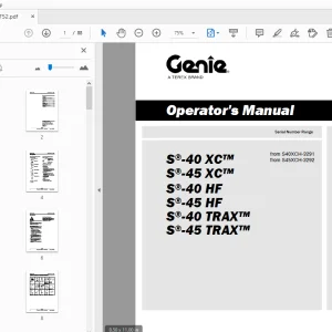 Genie S-40 S-45 XC HF Trax Boom Lift Operator's Manual PDF