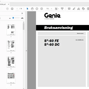 Genie S-60 FE S-60 DC Bruksanvisning 1299606SW - PDF DOWNLOAD