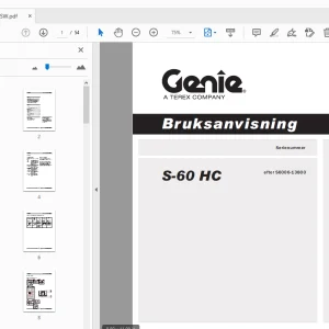Genie S-60 HC Bruksanvisning 114303SW - PDF DOWNLOAD