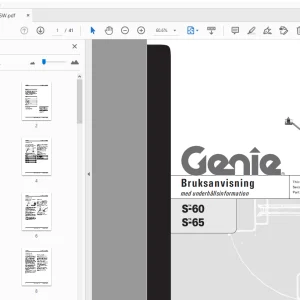 Genie S-60 S-65 Bruksanvisning med underhållsinformation 82407SW - PDF