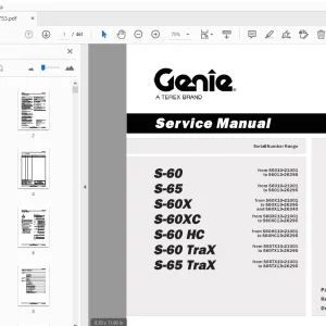 Genie S-60 S-65 S-60X S-60XC S-60 HC S-60 Trax S-65 Trax Service Manual - PDF