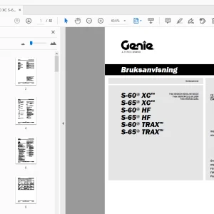 Genie S-60 XC S-65 XC S-60 HF S-65 HF S-60 TRAX S-65 TRAX Bruksanvisning - PDF