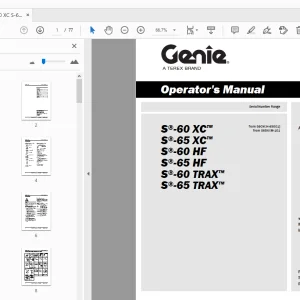 Genie S-60 S-65 XC HF TRAX Operator's Guide PDF Download