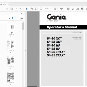 Genie S-60 XC S-65 XC HF TRAX Boom Lift Operation Manual PDF